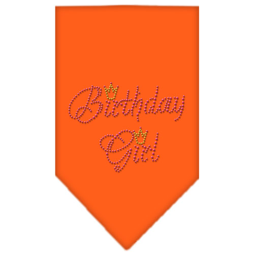 Birthday Girl Rhinestone Bandana Orange Large